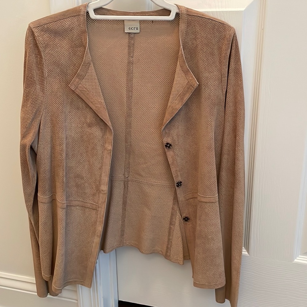 Ecru Tan Suede Blazer / Jacket (L)